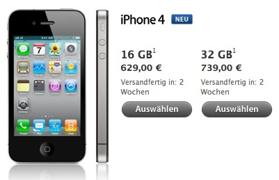 iPhone 4 im deutschen Apple Store ohne Vertrag